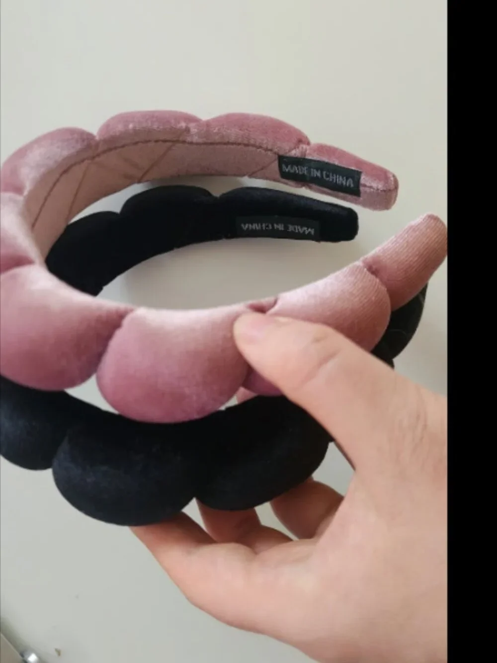 Pacsun Puffy Headband 2pc bundle (black and pink)